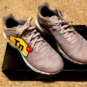 Air Max Plus tennis shoe. Size 8. They have been a couple of time.